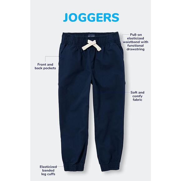 The Children's Place Baby Boys 5T Pull On Jogger Shorts Navy Blue School Uniform - Picture 7 of 8